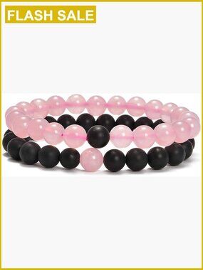 His & Hers Distance Beads Bracelets Natural Stone Yoga Bracelet